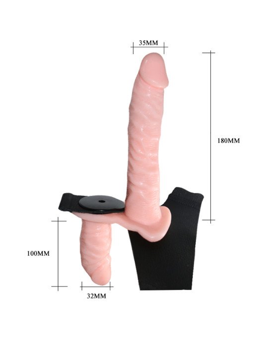 Жіночий страпон - Ultra Passionate Harness Doble Heads Flesh Vibrating Жіночий страпон - Ultra Passionate Harness Doble Heads Flesh Vibrating