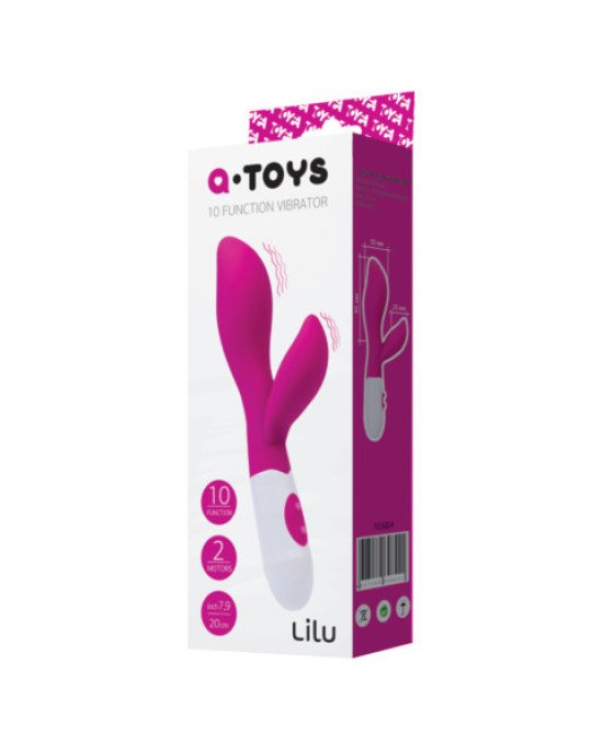Вібратор з кліторальним стимулятором Toyfa A-Toys Lilu, силікон, рожевий, 20 см Вібратор з кліторальним стимулятором Toyfa A-Toys Lilu, силікон, рожевий, 20 см