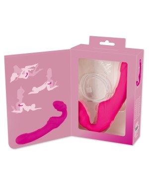 Жіночий страпон - Vibrating Strapless Strap-On Pink
