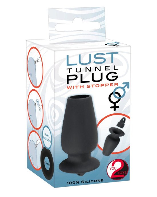 Анальна пробка - Lust Tunnel Plug With Stopper Анальна пробка - Lust Tunnel Plug With Stopper
