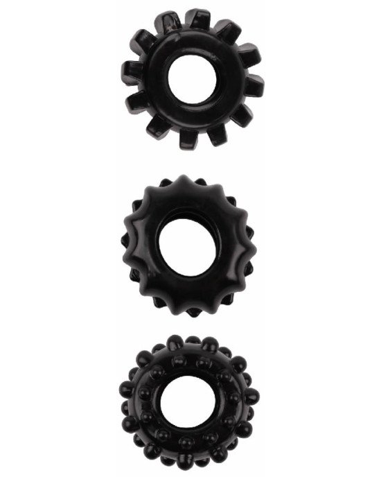 Ерекційні кільця - GK Power Gear Up Rings Black Ерекційні кільця - GK Power Gear Up Rings Black