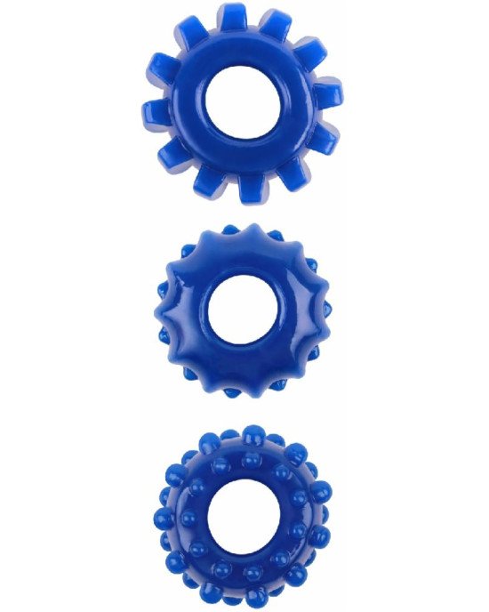 Ерекційні кільця - GK Power Gear Up Rings Blue Ерекційні кільця - GK Power Gear Up Rings Blue