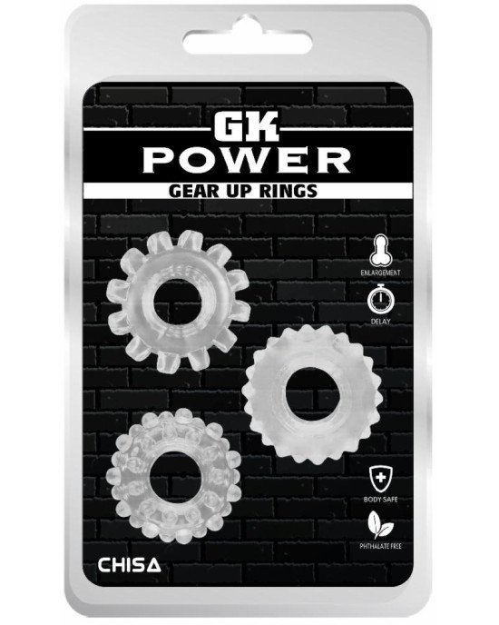Ерекційні кільця - GK Power Gear Up Rings Clear Ерекційні кільця - GK Power Gear Up Rings Clear