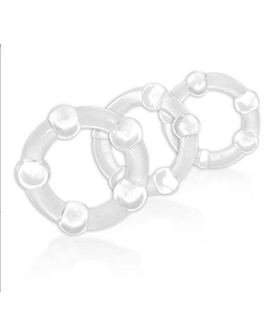 Ерекційні кільця - Power Plus Triple Beaded Ring Set Clear Ерекційні кільця - Power Plus Triple Beaded Ring Set Clear