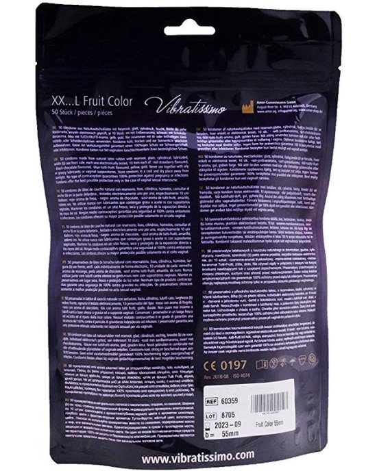 Презервативи - Vibratissimo XX ... L Fruit Color, 55 мм, 50 шт.