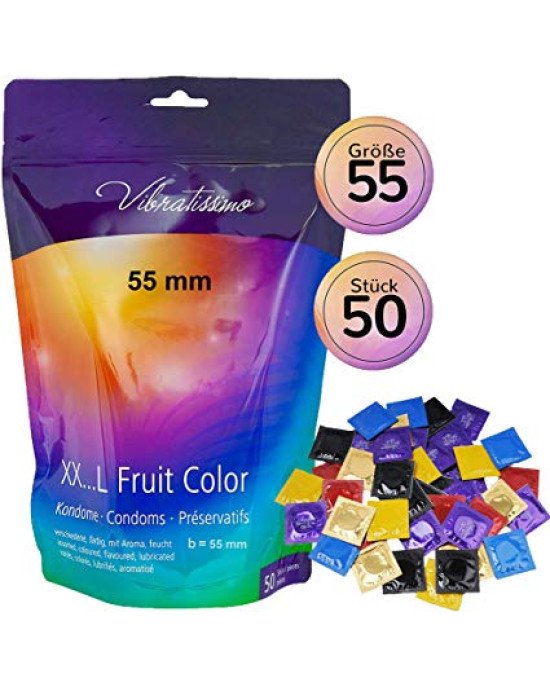 Презервативи - Vibratissimo XX ... L Fruit Color, 55 мм, 50 шт.