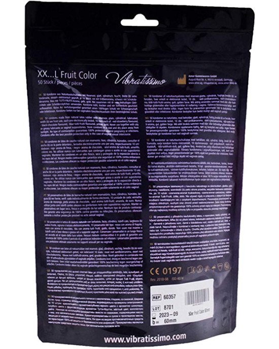 Презервативи - Vibratissimo XX ... L Fruit Color, 60 мм, 50 шт.