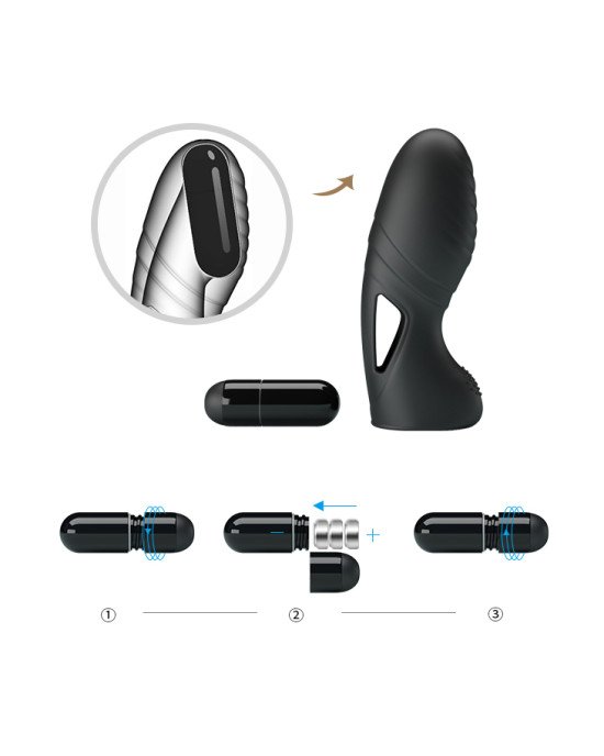 Насадка на палець - Pretty Love Alan Finger Vibrator Black Насадка на палець - Pretty Love Alan Finger Vibrator Black