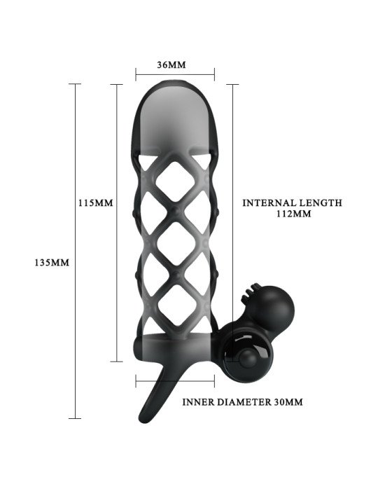 Насадка на член - Pretty Love Vibro Penis Sleeve Black I Насадка на член - Pretty Love Vibro Penis Sleeve Black I