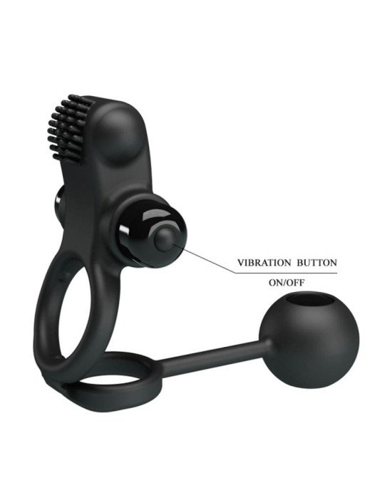 Ерекційне кільце - Pretty Love Vibration Penis Sleeve IV Black Ерекційне кільце - Pretty Love Vibration Penis Sleeve IV Black