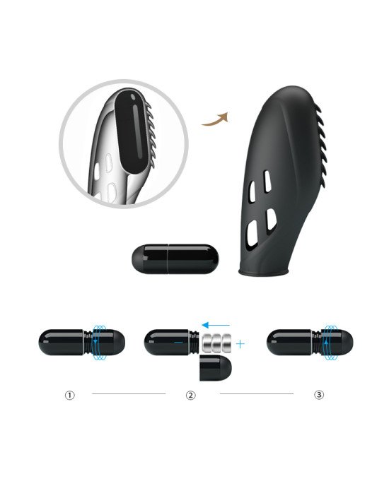 Насадка на палець - Pretty Love Gilo Finger Vibrator Black Насадка на палець - Pretty Love Gilo Finger Vibrator Black