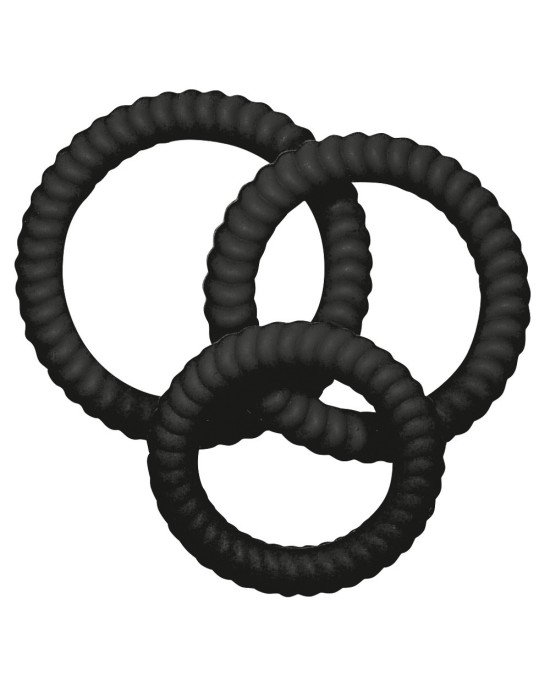 Набір ерекційних кілець - Lust 3 Black Набір ерекційних кілець - Lust 3 Black
