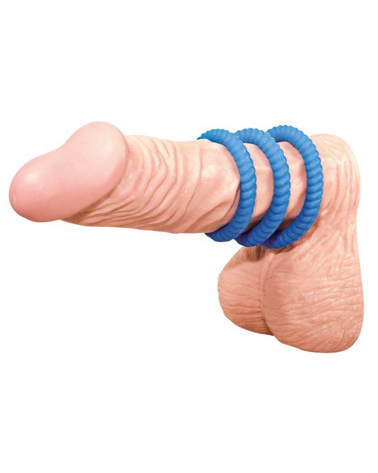 Набір ерекційних кілець - Lust 3 Blue Набір ерекційних кілець - Lust 3 Blue