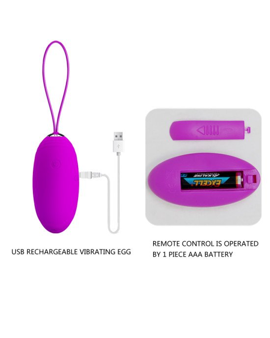 Віброяйце - Pretty Love Jacqueline Vibrating Egg Purple Віброяйце - Pretty Love Jacqueline Vibrating Egg Purple