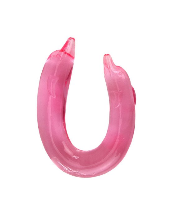 Двосторонній фалоімітатор - Double Dolphin Pink Двосторонній фалоімітатор - Double Dolphin Pink