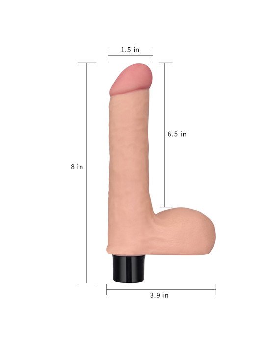 Реалістичний вібратор - Real Softee Vibrator With Balls 8