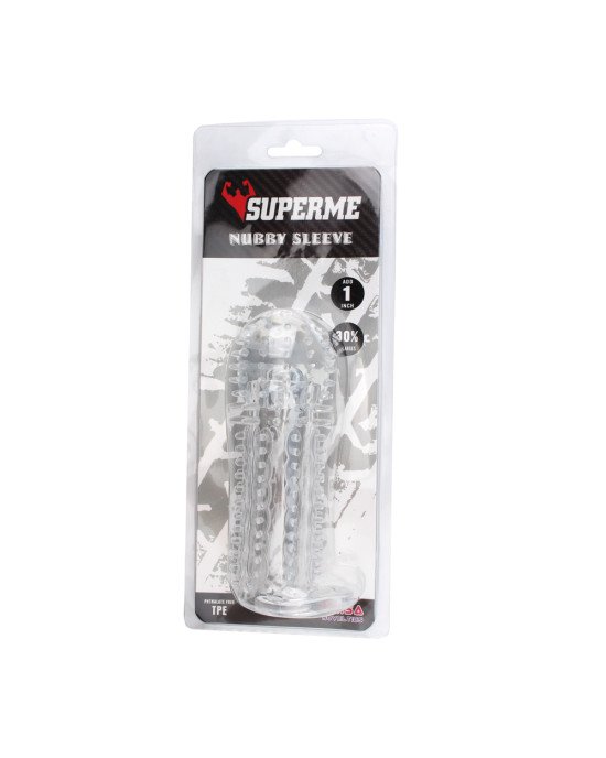 Насадка на член - SuperMe Nubby Sleeve Clear Насадка на член - SuperMe Nubby Sleeve Clear