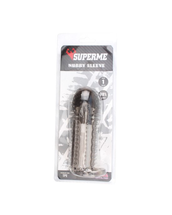 Насадка на член - SuperMe Nubby Sleeve Grey Насадка на член - SuperMe Nubby Sleeve Grey