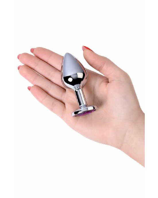Анальний страз Metal By Toyfa, метал, сріблястий, з кристалом кольору аметист, 8 см, ø 3,4 см, 85 г Анальний страз Metal By Toyfa, метал, сріблястий, з кристалом кольору аметист, 8 см, ø 3,4 см, 85 г