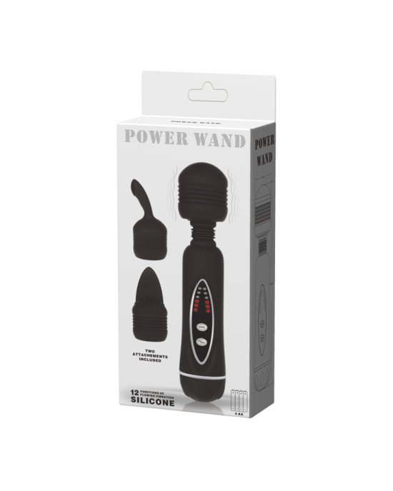 Вібратор зі змінними насадками - Power Wand Massage Kit Black Вібратор зі змінними насадками - Power Wand Massage Kit Black