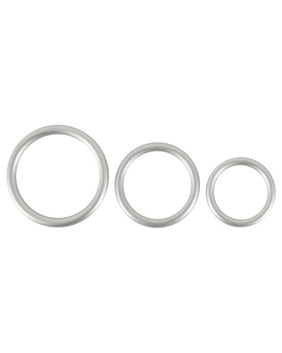 Набір ерекційних кілець - Metallic Silicone Cock Ring Set Набір ерекційних кілець - Metallic Silicone Cock Ring Set