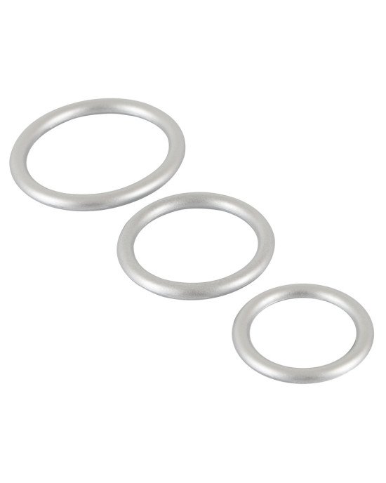 Набір ерекційних кілець - Metallic Silicone Cock Ring Set Набір ерекційних кілець - Metallic Silicone Cock Ring Set