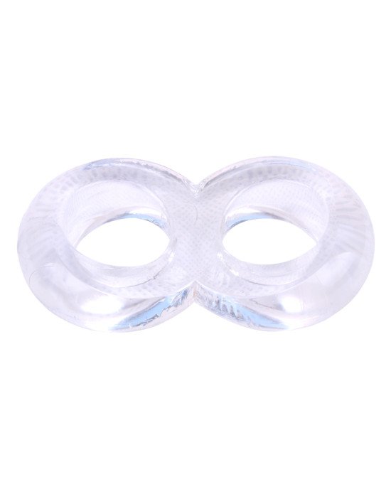 Ерекційне кільце - GK Power Duo Cock 8 Ball Ring Clear Ерекційне кільце - GK Power Duo Cock 8 Ball Ring Clear