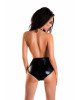 Боді Glossy Kiara з матеріалу Wetlook, чорне XL Боді Glossy Kiara з матеріалу Wetlook, чорне XL