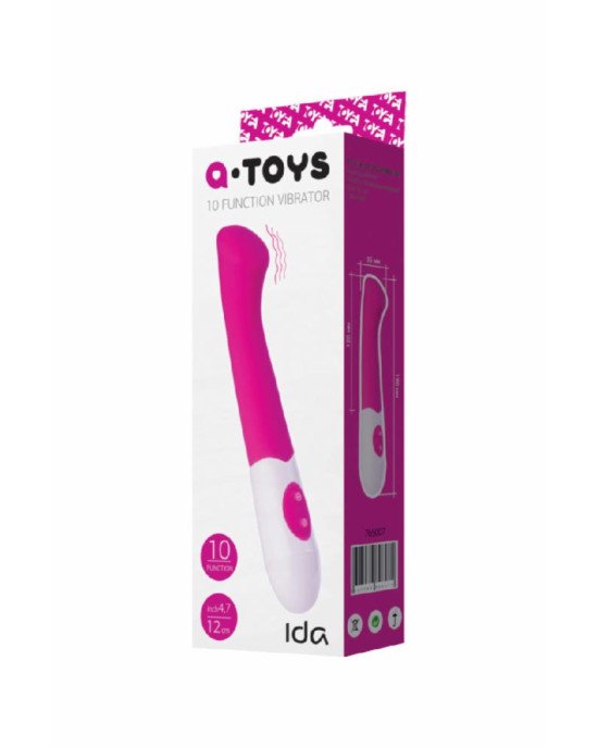 Стимулятор точки G Toyfa A-Toys Ida, силікон, рожевий, 19 см Стимулятор точки G Toyfa A-Toys Ida, силікон, рожевий, 19 см