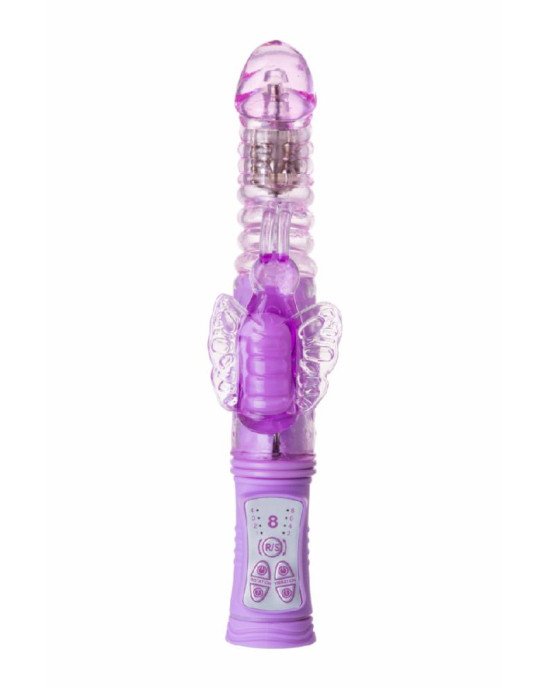 Вібратор з кліторальним стимулятором Toyfa A-Toys High-Tech Fantasy, TPE, фіолетовий, 24,5 см Вібратор з кліторальним стимулятором Toyfa A-Toys High-Tech Fantasy, TPE, фіолетовий, 24,5 см