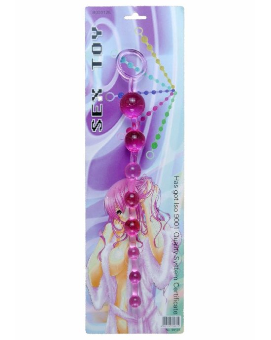 Анальний стимулатор - Jelly Anal 10 Beads Pink