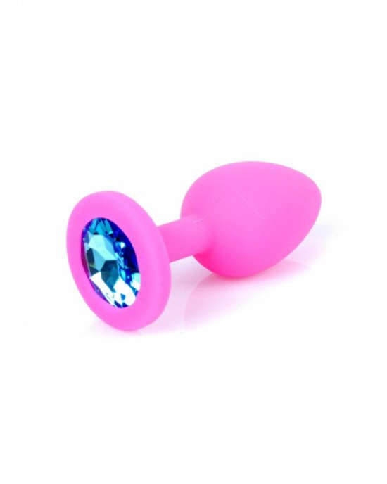 Анальна пробка - Jewellery Pink Silicon Plug Small Light Blue