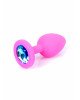 Анальна пробка - Jewellery Pink Silicon Plug Small Light Blue