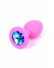 Анальна пробка - Jewellery Pink Silicon Plug Small Light Blue