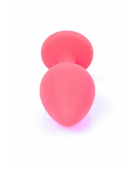 Анальна пробка - Red Silicon Plug Medium Blue Diamond Анальна пробка - Red Silicon Plug Medium Blue Diamond