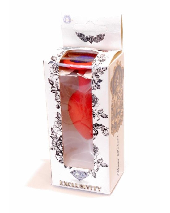 Анальна пробка - Red Silicon Plug Medium Blue Diamond Анальна пробка - Red Silicon Plug Medium Blue Diamond