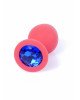 Анальна пробка - Red Silicon Plug Medium Blue Diamond Анальна пробка - Red Silicon Plug Medium Blue Diamond