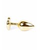 Анальна пробка - Jewellery Gold Heart Plug Clear