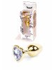 Анальна пробка - Jewellery Gold Heart Plug Clear