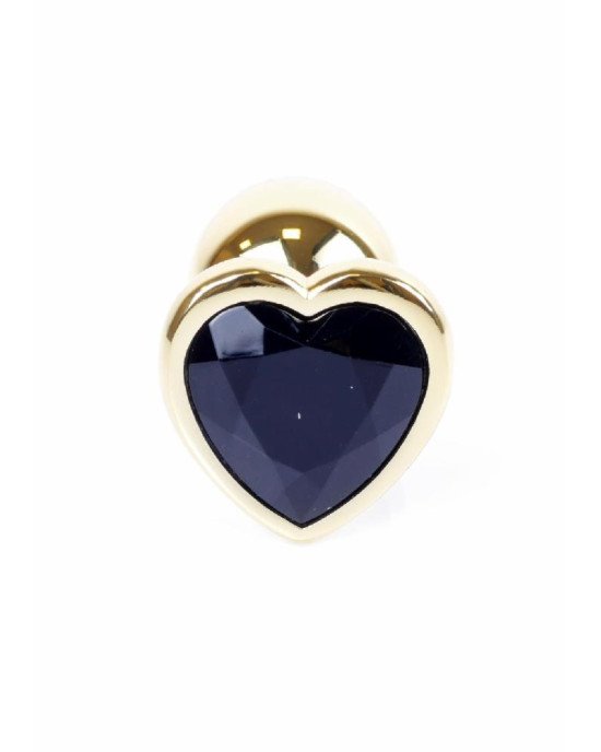 Анальна пробка - Jewellery Gold Heart Plug Black Анальна пробка - Jewellery Gold Heart Plug Black