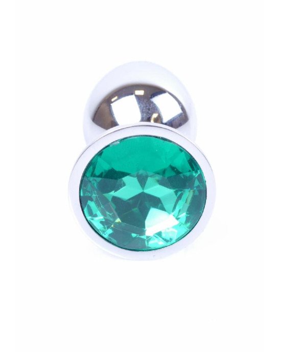 Анальна пробка - Jewellery Silver Plug Green