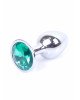 Анальна пробка - Jewellery Silver Plug Green