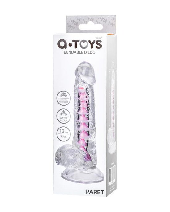 Фалоімітатор - Flexible dildo A-Toys Paret, transparent, 18 cm Фалоімітатор - Flexible dildo A-Toys Paret, transparent, 18 cm