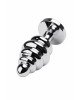 Silver anal plug with red gem Silver anal plug with red gem