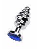 Silver anal plug with red gem Silver anal plug with red gem