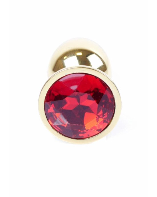 Анальна пробка - Jewellery Gold Plug Red