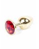 Анальна пробка - Jewellery Gold Plug Red