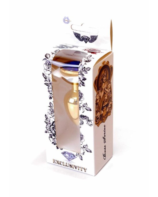 Анальна пробка - Jewellery Gold Plug Dark Blue Анальна пробка - Jewellery Gold Plug Dark Blue