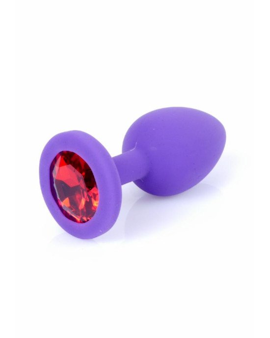 Анальна пробка - Jewellery Purple Silicon Plug Small Red Анальна пробка - Jewellery Purple Silicon Plug Small Red