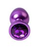 Purple anal plug TOYFA Metal,with a amethyst colored gem Purple anal plug TOYFA Metal,with a amethyst colored gem